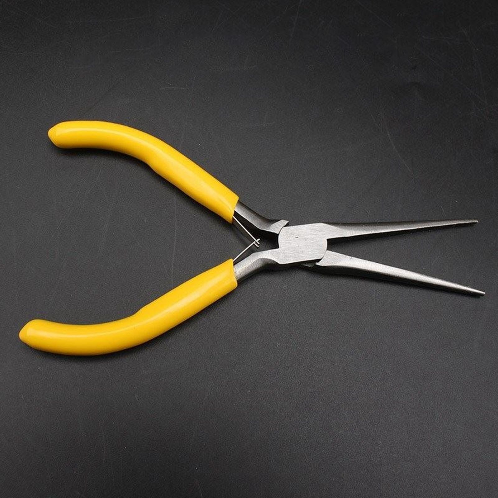 Jewelry Making Needle Nose Pliers - Yellow Multi Functional Mini Long Needle
