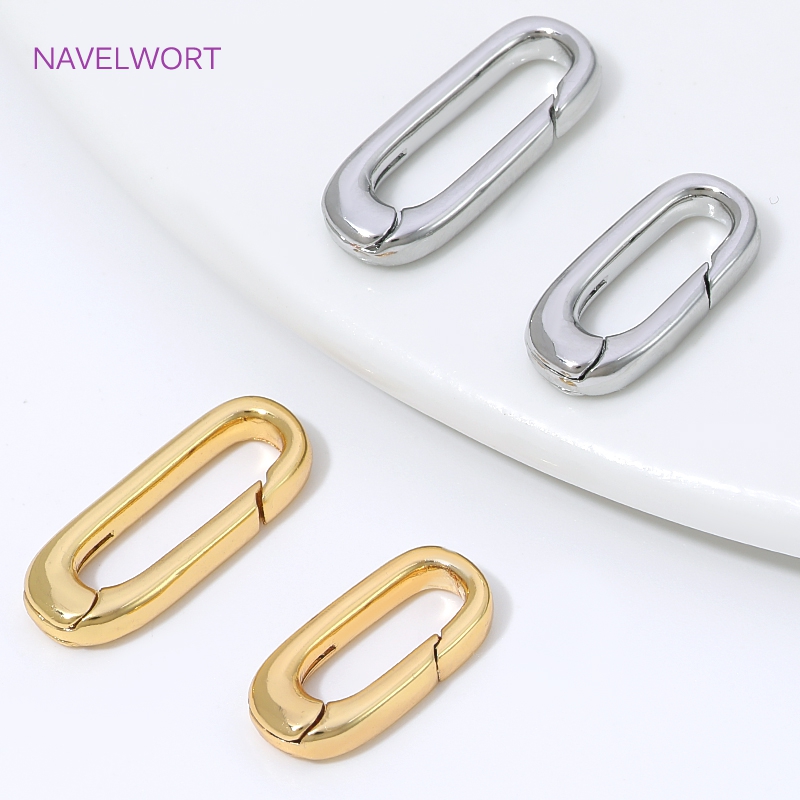 Jewelry Making Items - 1/2/4Pcs 18K Gold Plated Oval Spring