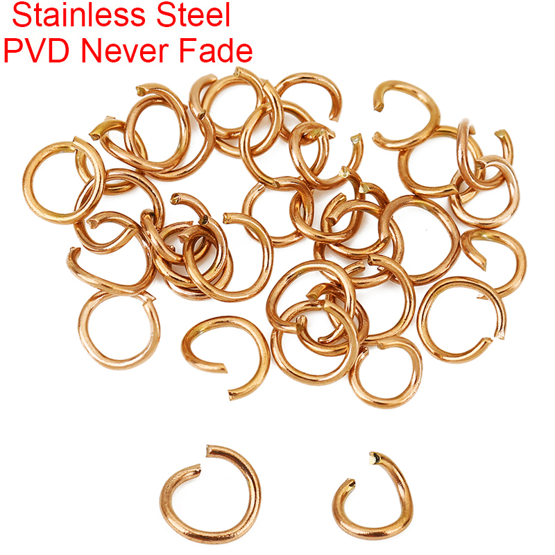 Jewelry Making Jump Rings - 100pcs Rose Gold Plated Stainless Steel