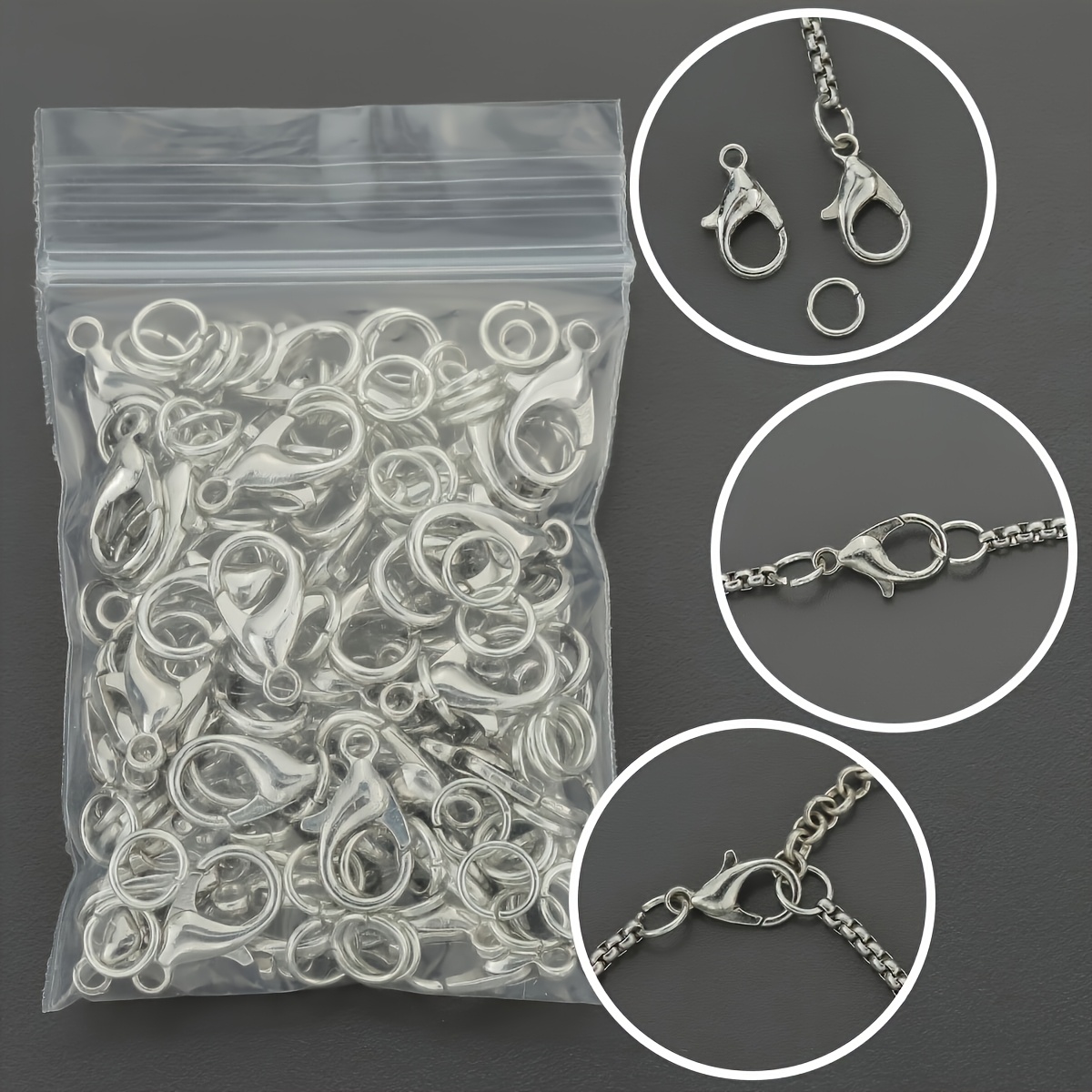 1/2/300pcs Lobster Clasps Open - Jewelry Making Jump Rings ulasan dan harga