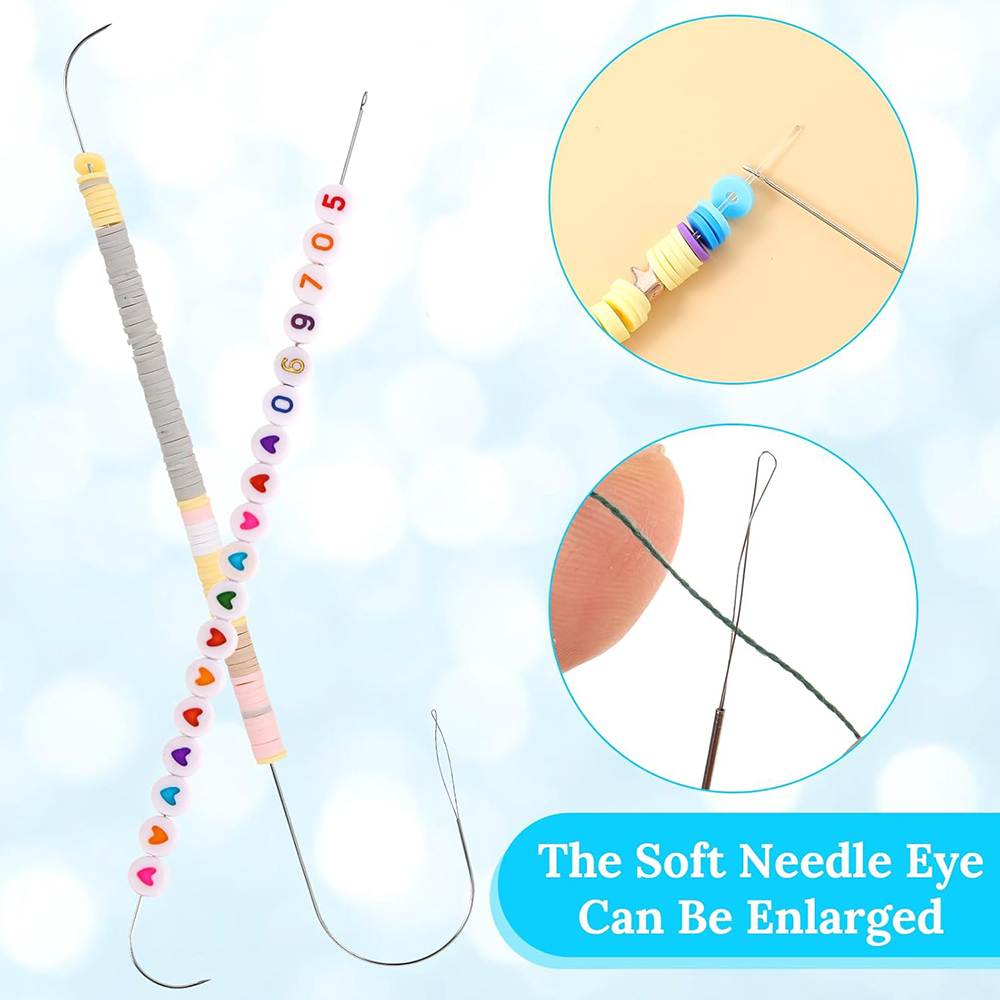 4Pcs Big Eye Beading Needles S - Jewelry Making Machine ulasan dan harga