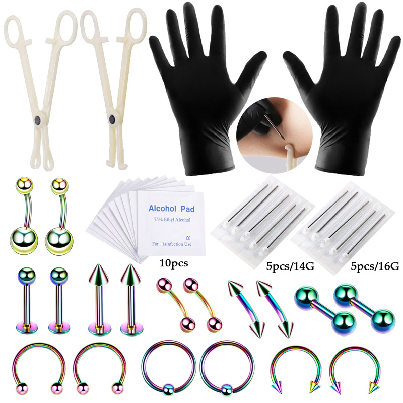 42pcs/set Body Piercing Tool K - Jewelry Making Needle Nose Pliers ulasan dan harga
