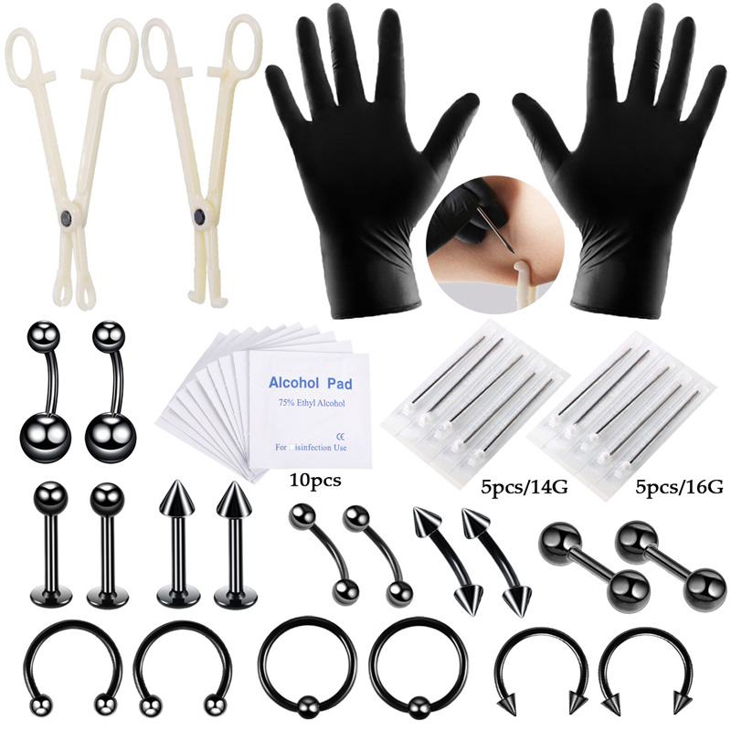 42pcs/set Body Piercing Tool K - Jewelry Making Needle Nose Pliers ulasan dan harga