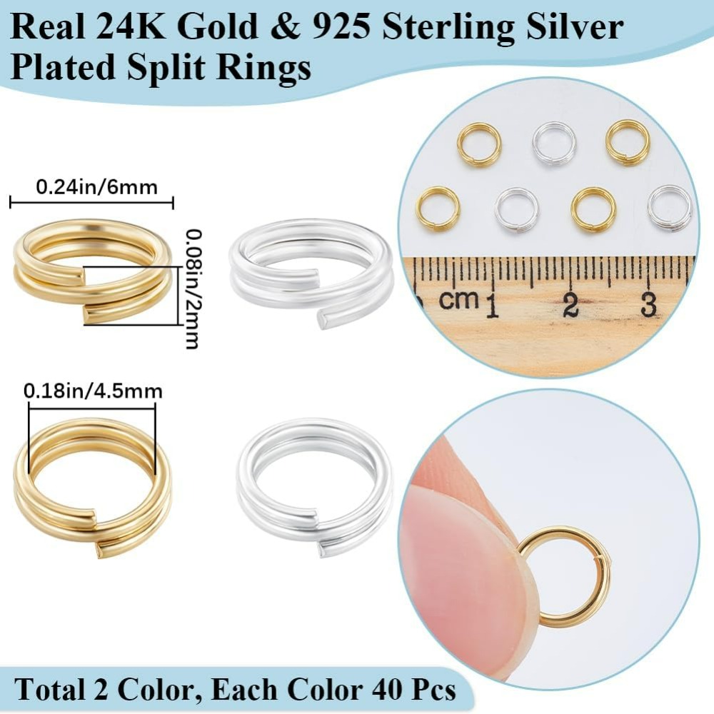 1 Box 80Pcs Split Jump Ring 24 - Jewelry Making Jump Rings ulasan dan harga