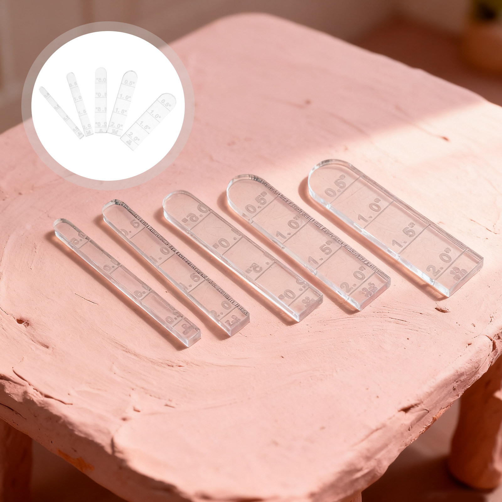 5Pcs Polymer Clay Thickness Gu - Jewelry Making Guide ulasan dan harga