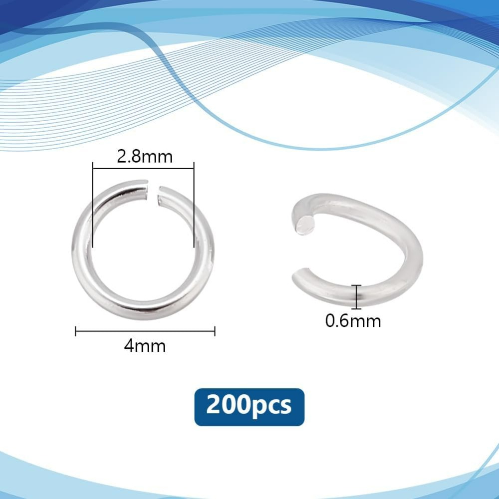 200pcs 925 Sterling Silver Pla - Jewelry Making Jump Rings ulasan dan harga