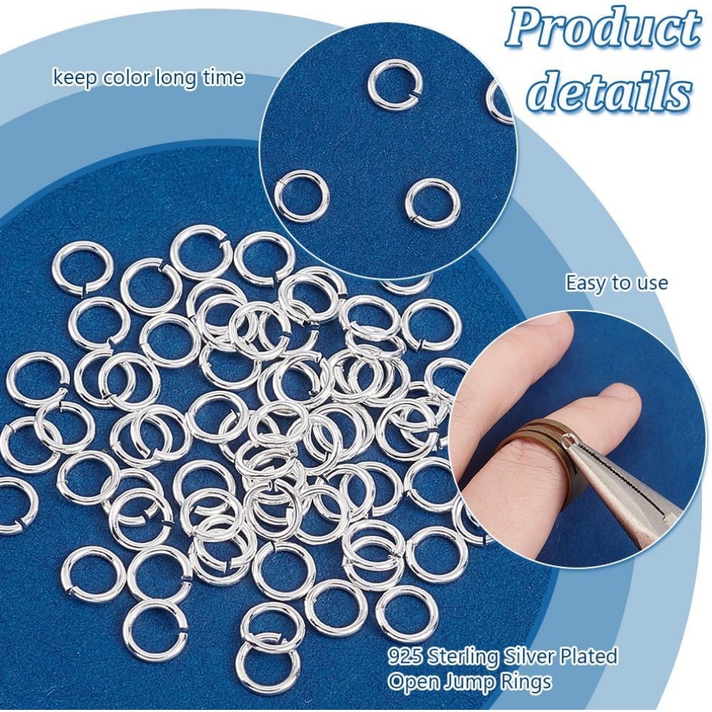 200pcs 925 Sterling Silver Pla - Jewelry Making Jump Rings ulasan dan harga