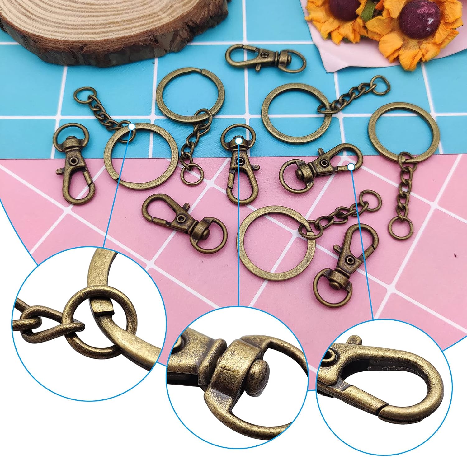 15/30 Set Swivel Lobster Clasp - Jewelry Making Jump Rings ulasan dan harga