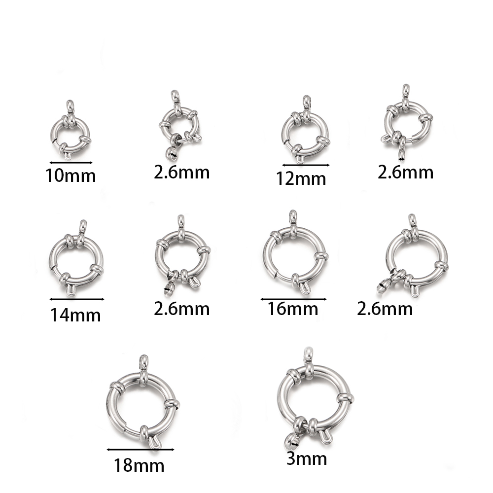 2pcs Stainless Steel Round Spr - Jewelry Making Brass ulasan dan harga