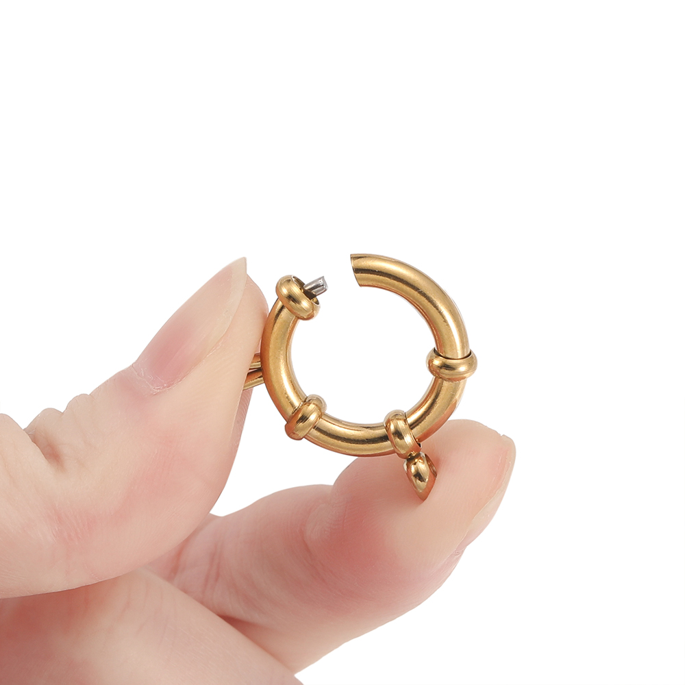 2pcs Stainless Steel Round Spr - Jewelry Making Brass ulasan dan harga