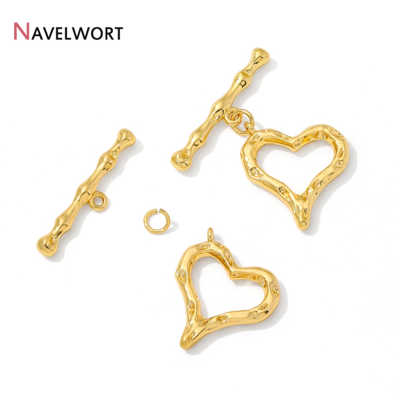 18K Gold Plated Heart Shape OT - Jewelry Making Brass ulasan dan harga