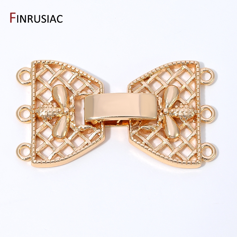 14K Gold Plated Brass 3-Row Pe - Jewelry Making Items ulasan dan harga