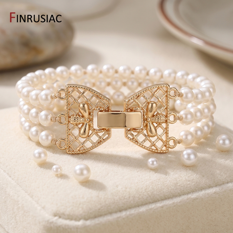 14K Gold Plated Brass 3-Row Pe - Jewelry Making Items ulasan dan harga