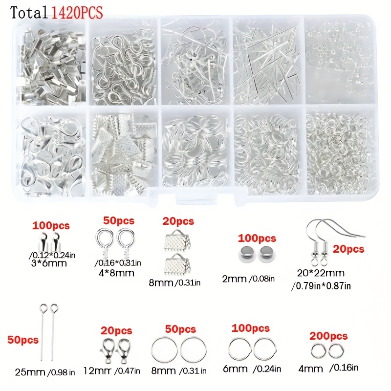 1420pcs 1box Jewelry Findings  - Jewelry Making Jump Rings ulasan dan harga