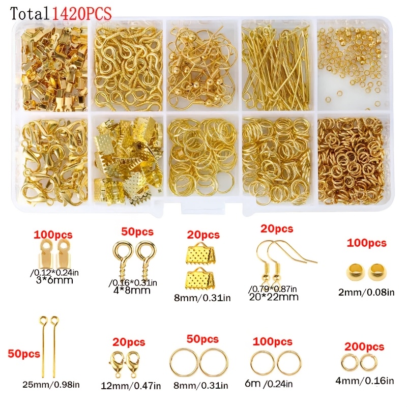 1420pcs 1box Jewelry Findings  - Jewelry Making Jump Rings ulasan dan harga