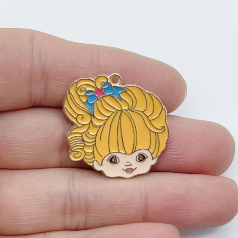 10pcs Cute Little Girl Enamel  - Jewelry Making Brass ulasan dan harga