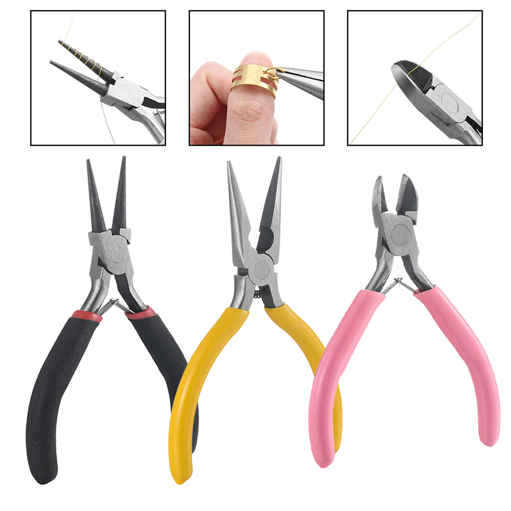 3pcs/Set 3 Styles Jewelry Plie - Jewelry Making Needle Nose Pliers ulasan dan harga