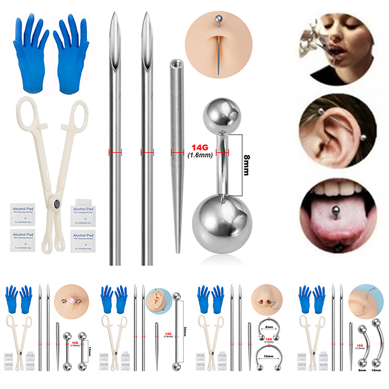 Body Piercing Kit Surgical Ste - Jewelry Making Needle Nose Pliers ulasan dan harga
