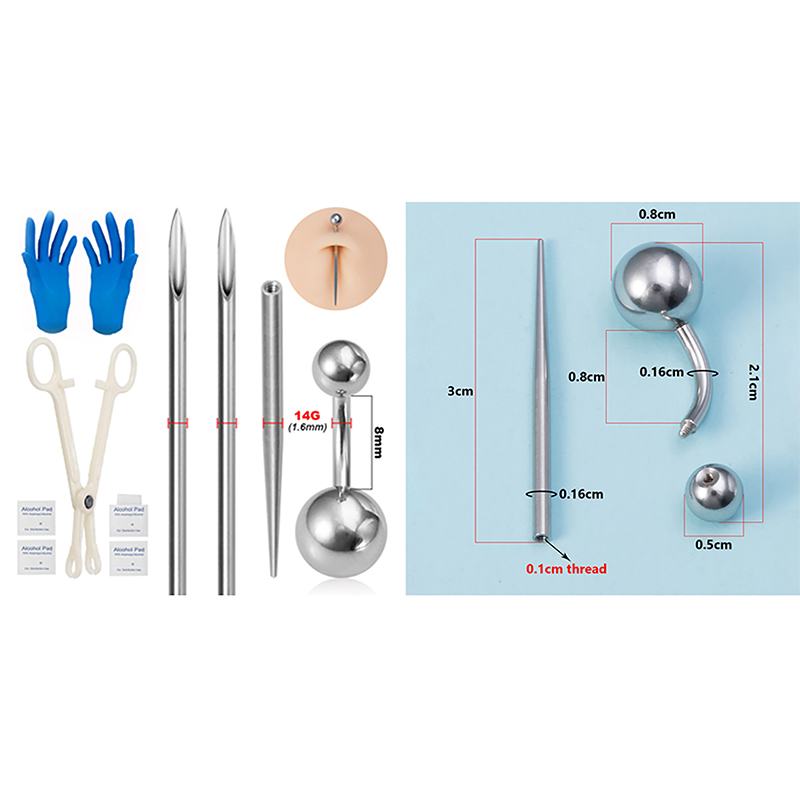 Body Piercing Kit Surgical Ste - Jewelry Making Needle Nose Pliers ulasan dan harga
